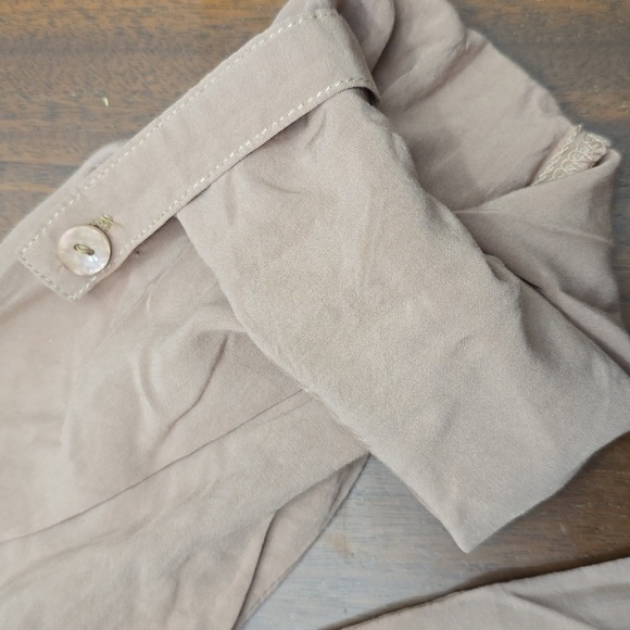 LUNA MOON women's Small Embroidered Tunic Taupe Salmon - Picture 4 of 6